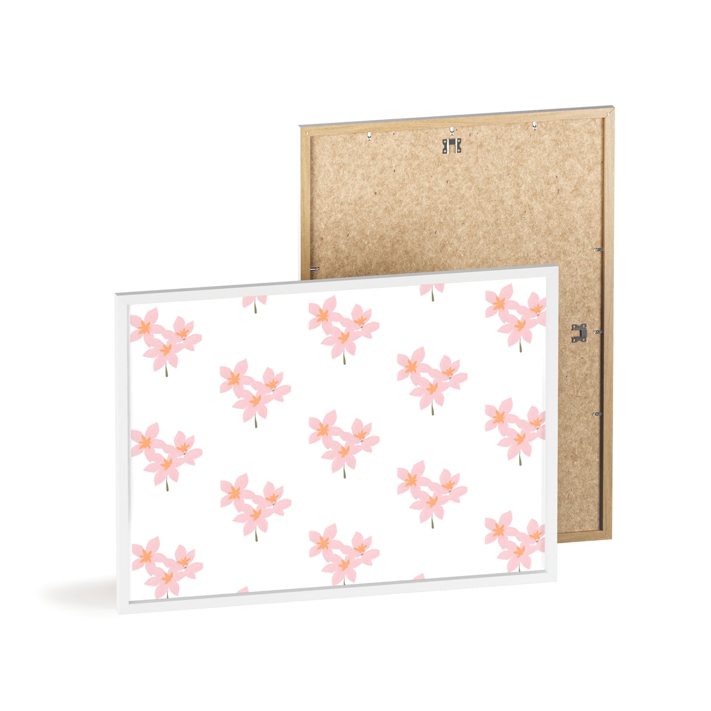 Floral Pink Blossom Poster (Framed) — Wooden Frame Wall Art