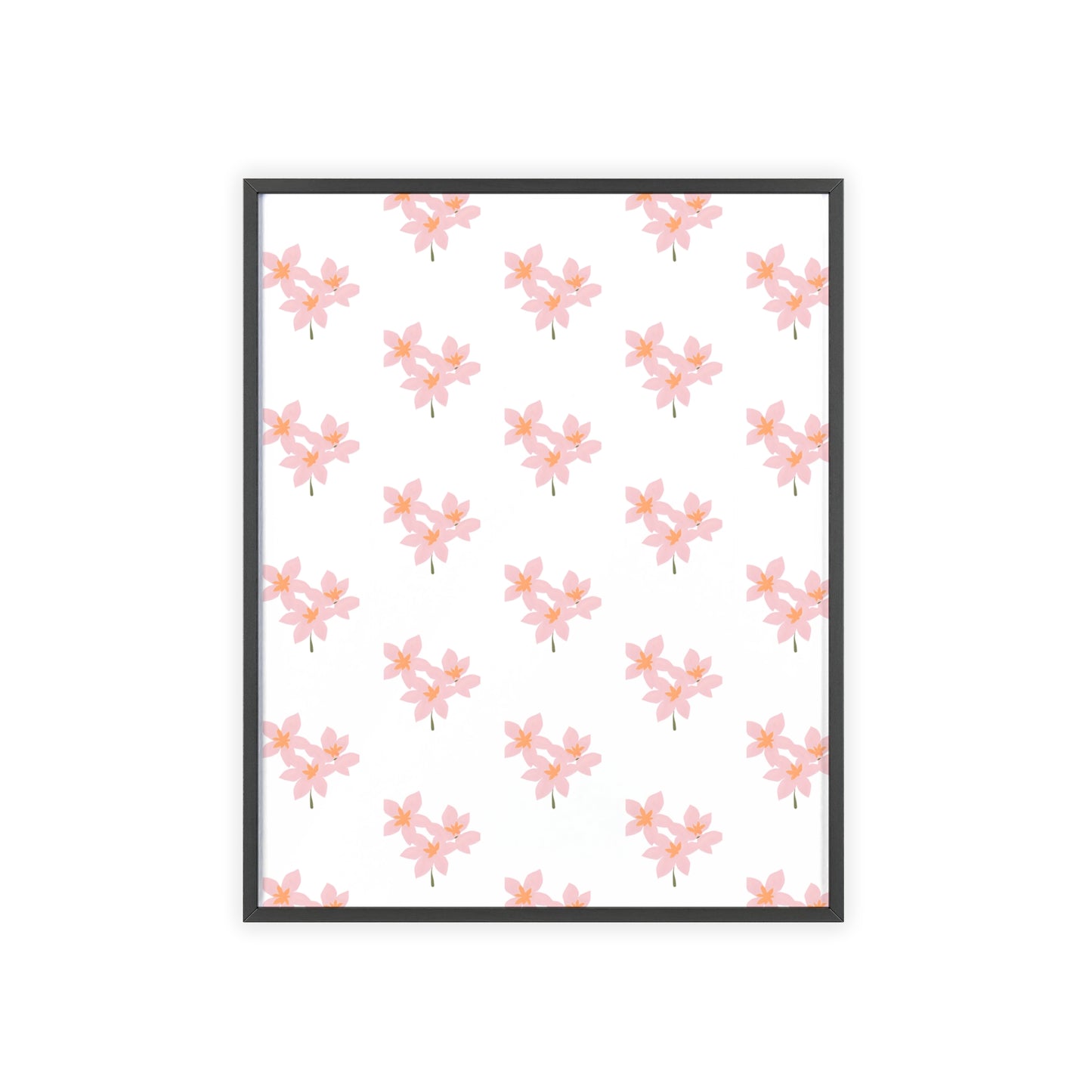 Floral Pink Blossom Poster (Framed) — Wooden Frame Wall Art