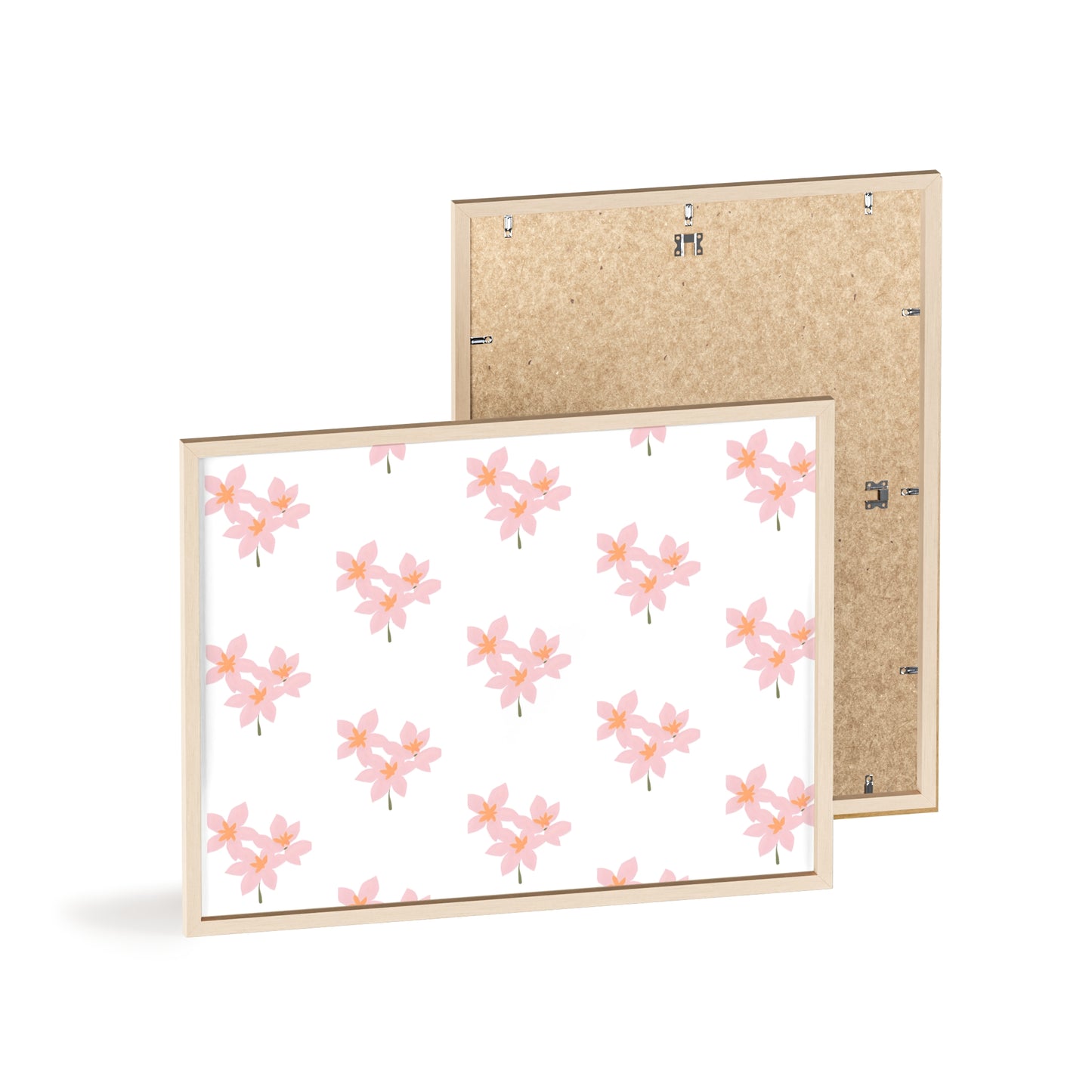 Floral Pink Blossom Poster (Framed) — Wooden Frame Wall Art