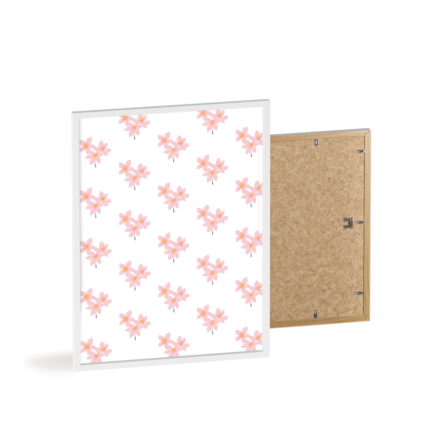 Floral Pink Blossom Poster (Framed) — Wooden Frame Wall Art