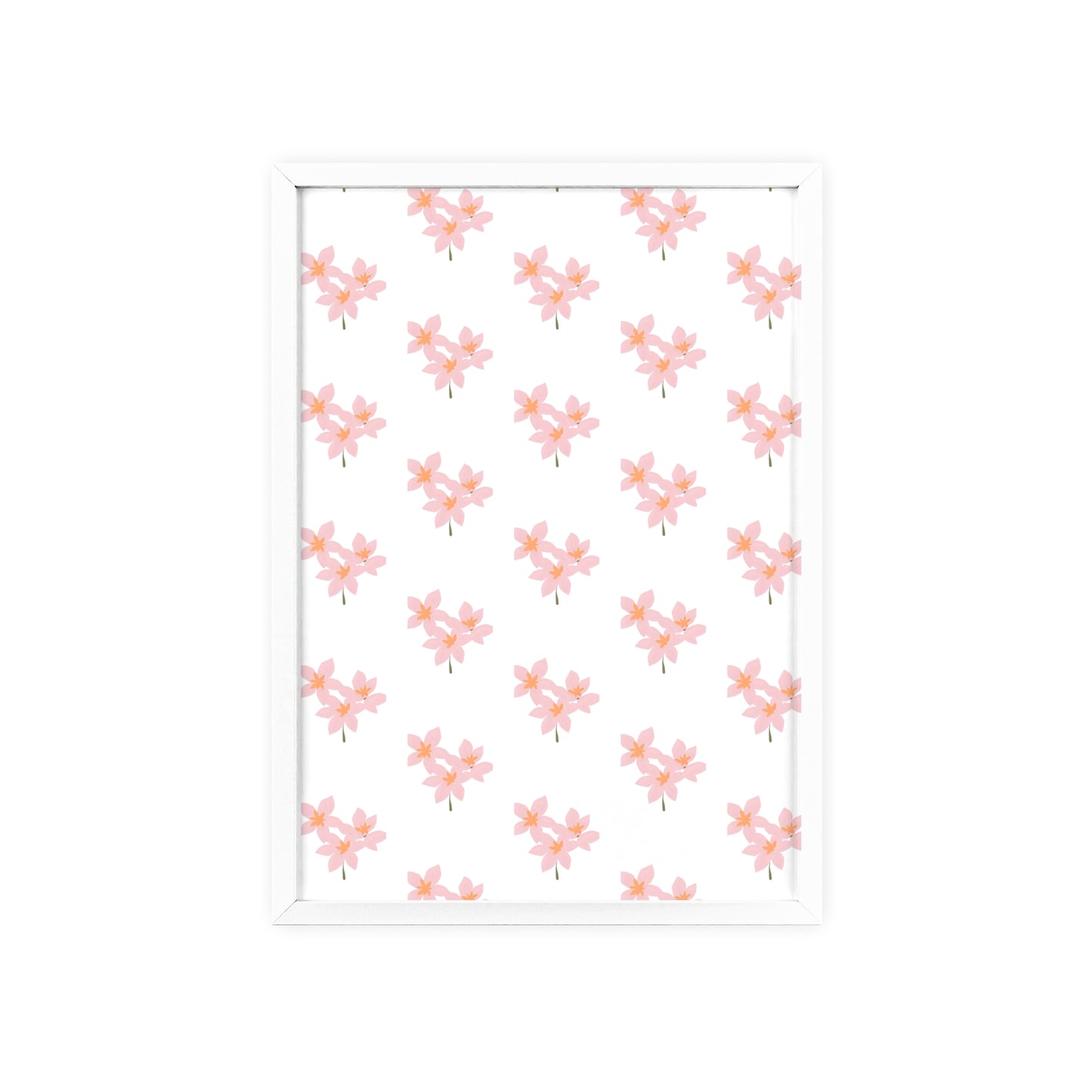 Floral Pink Blossom Poster (Framed) — Wooden Frame Wall Art