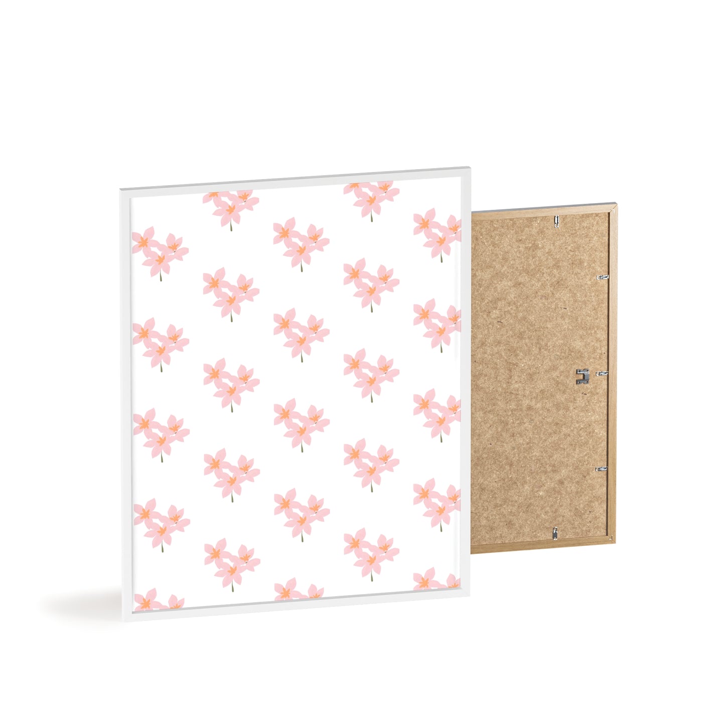 Floral Pink Blossom Poster (Framed) — Wooden Frame Wall Art
