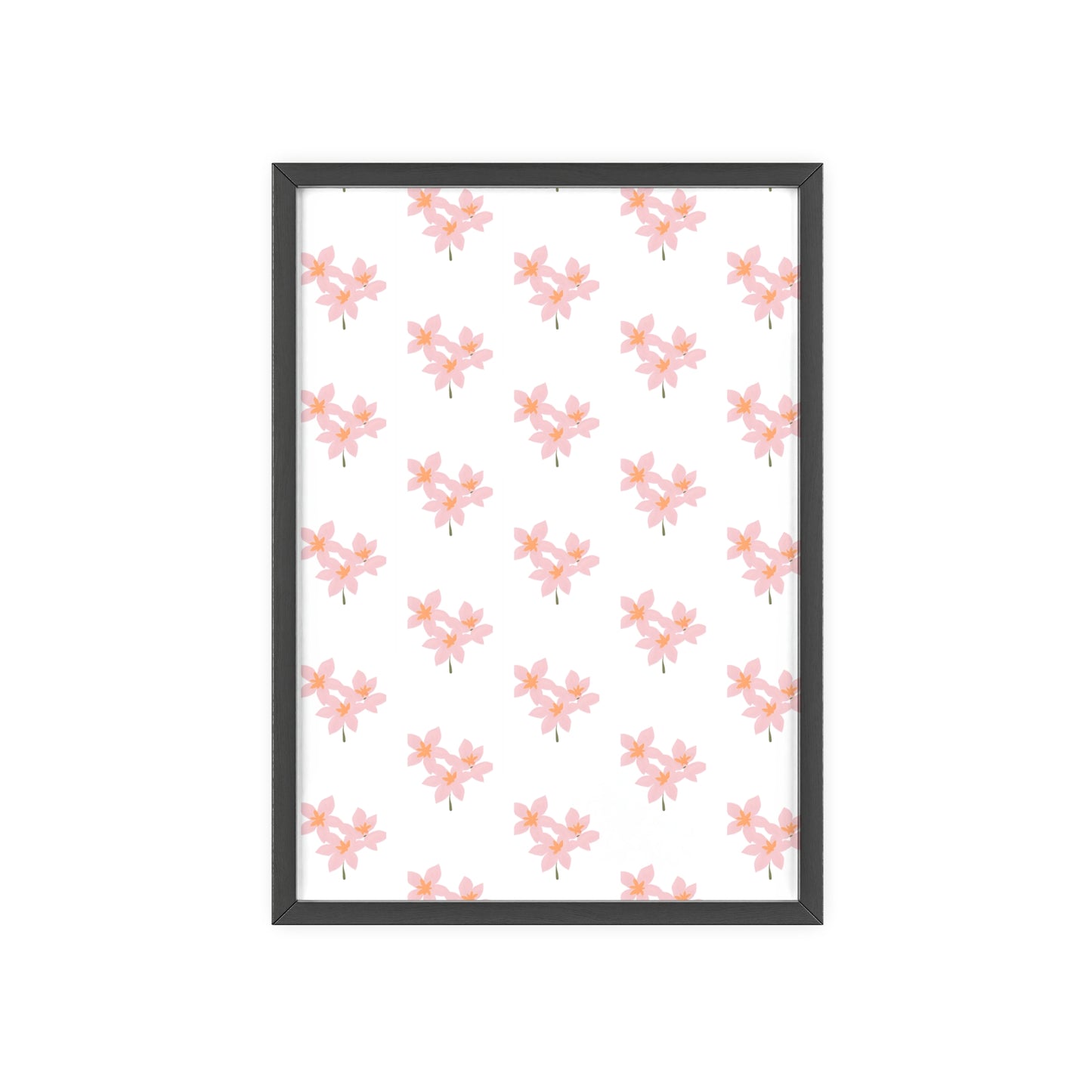 Floral Pink Blossom Poster (Framed) — Wooden Frame Wall Art