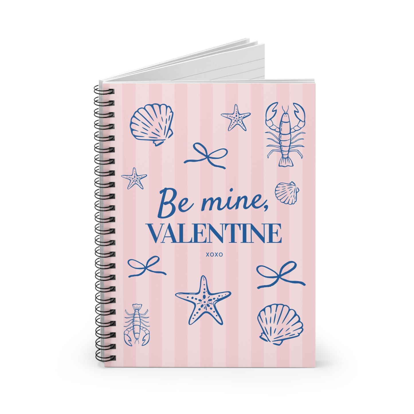 Be Mine, Valentine Seashell Spiral Notebook — Ruled Journal