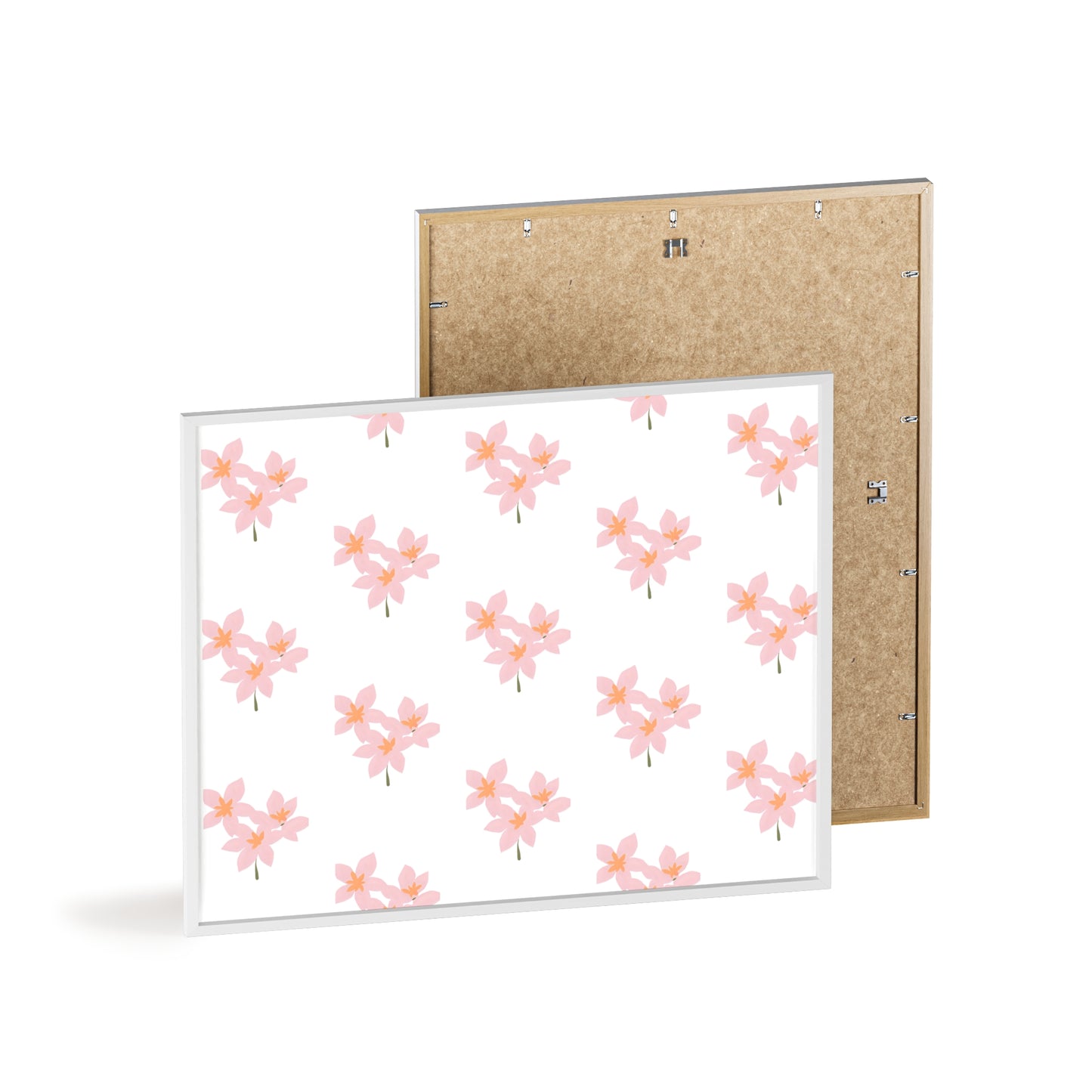 Floral Pink Blossom Poster (Framed) — Wooden Frame Wall Art