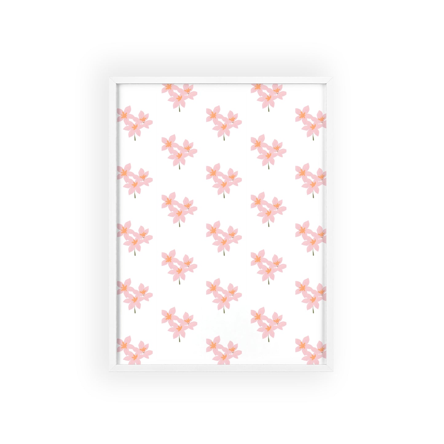 Floral Pink Blossom Poster (Framed) — Wooden Frame Wall Art