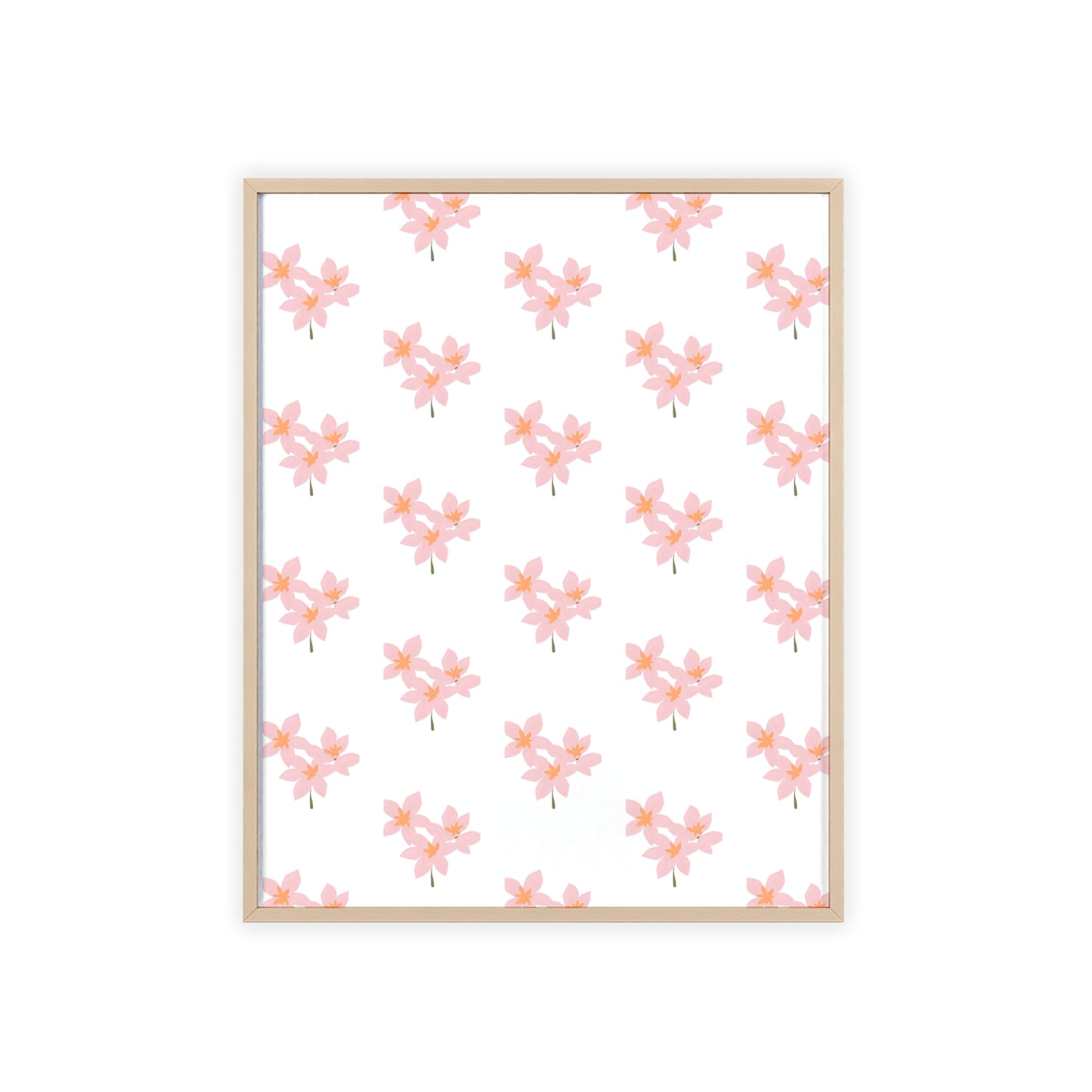 Floral Pink Blossom Poster (Framed) — Wooden Frame Wall Art