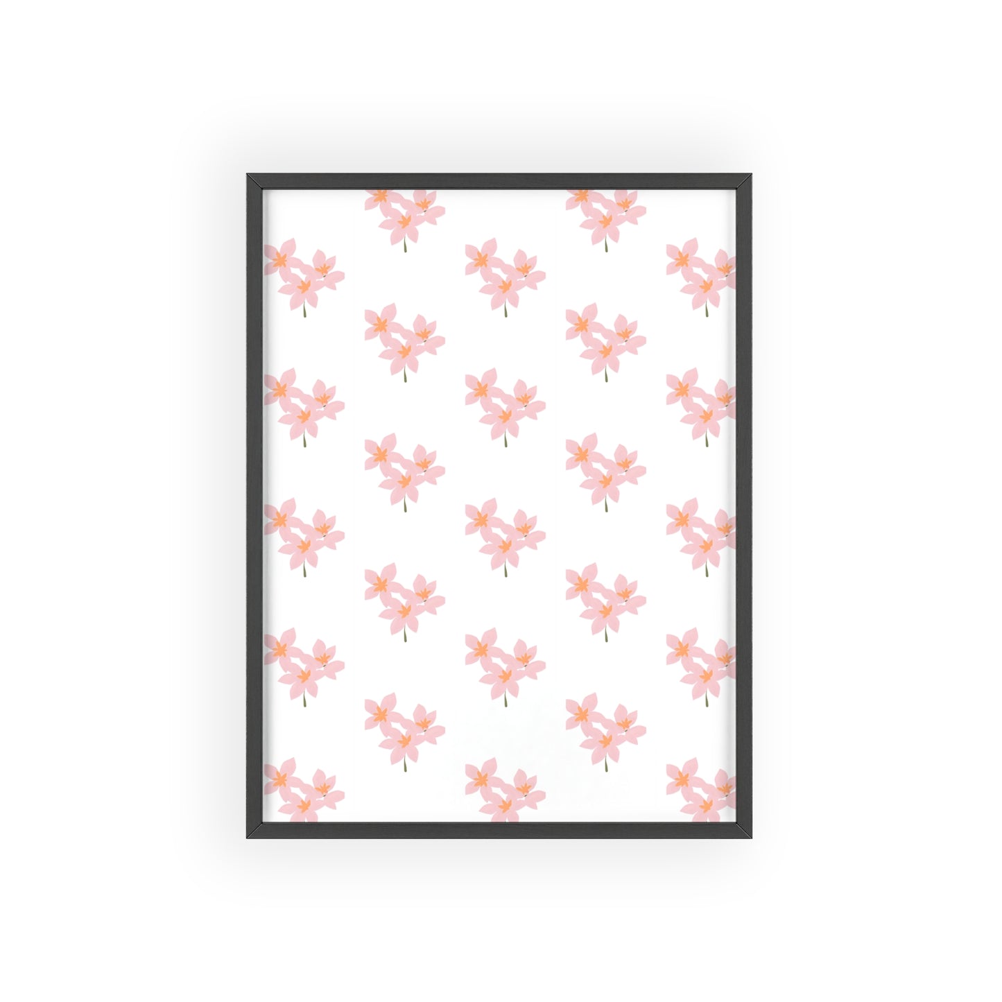 Floral Pink Blossom Poster (Framed) — Wooden Frame Wall Art