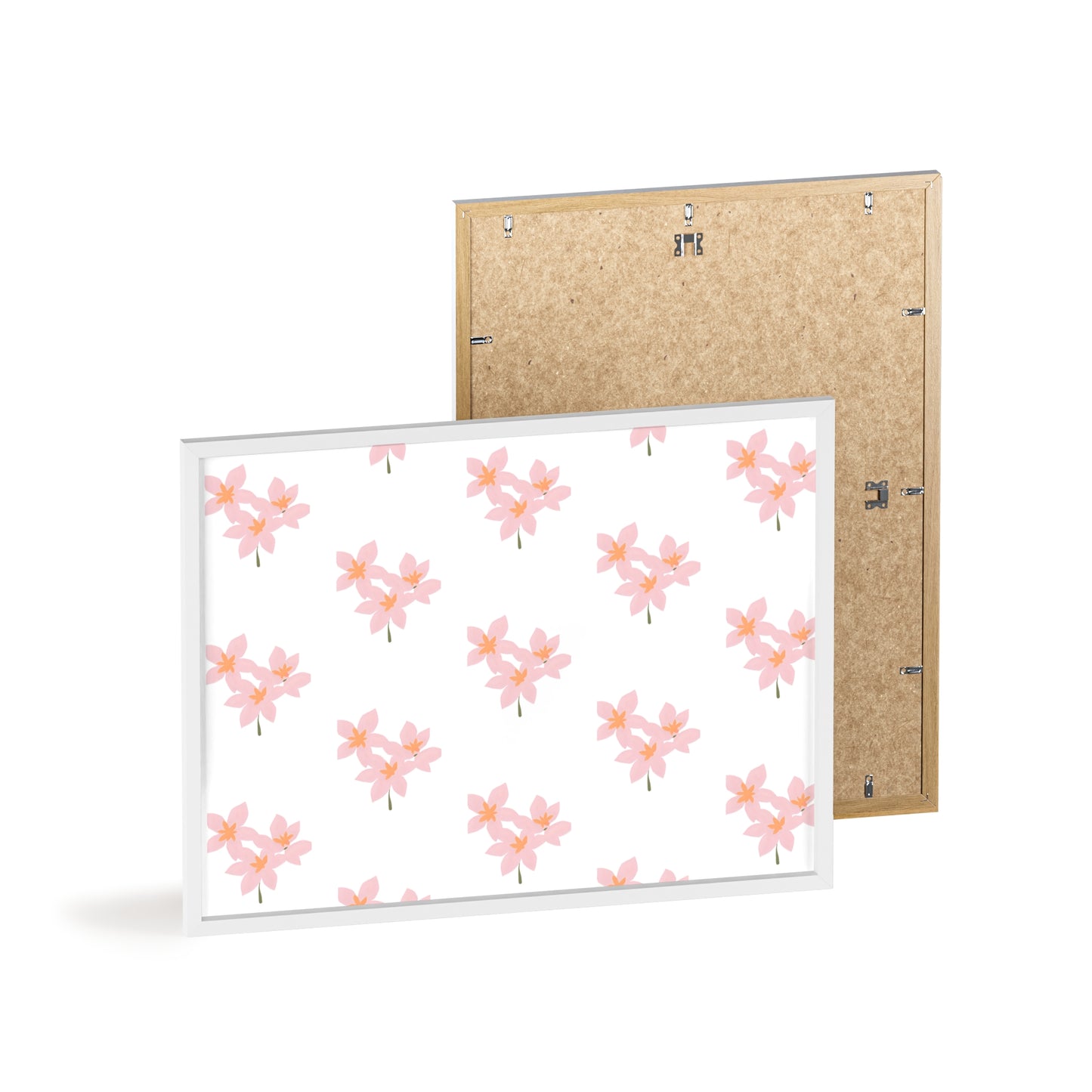 Floral Pink Blossom Poster (Framed) — Wooden Frame Wall Art