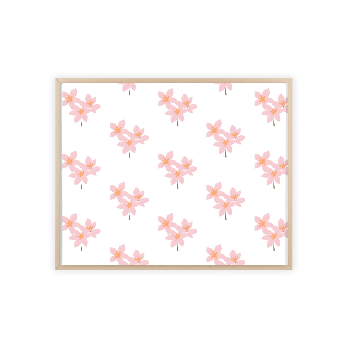 Floral Pink Blossom Poster (Framed) — Wooden Frame Wall Art
