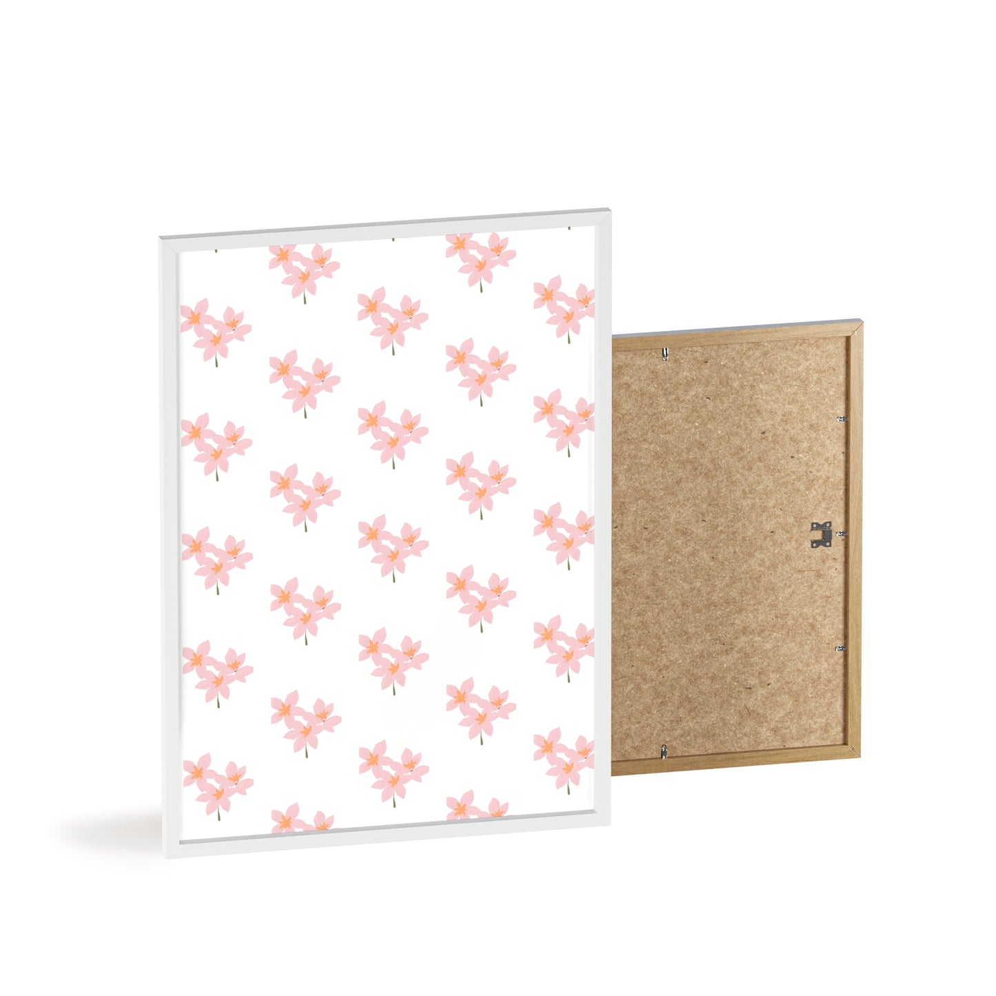 Floral Pink Blossom Poster (Framed) — Wooden Frame Wall Art