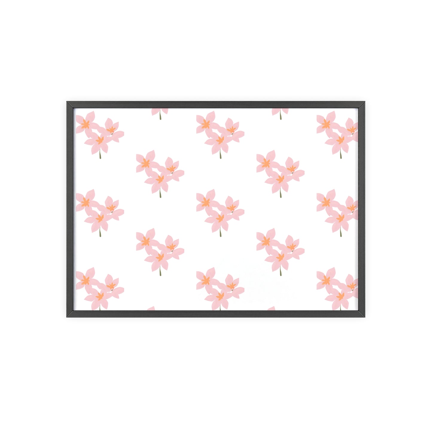 Floral Pink Blossom Poster (Framed) — Wooden Frame Wall Art