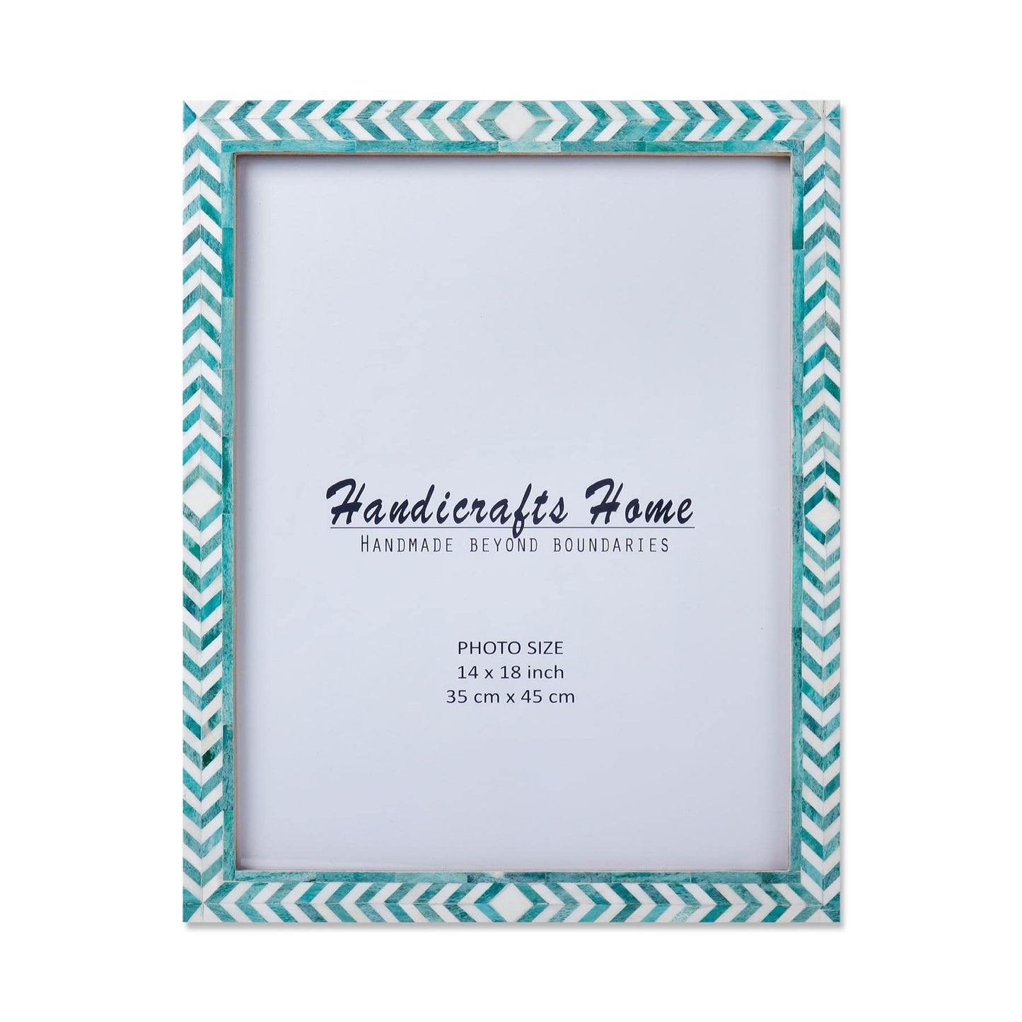 Poster Frame Taj Pattern Collection Bone Inlay, Green, 6 Sizes