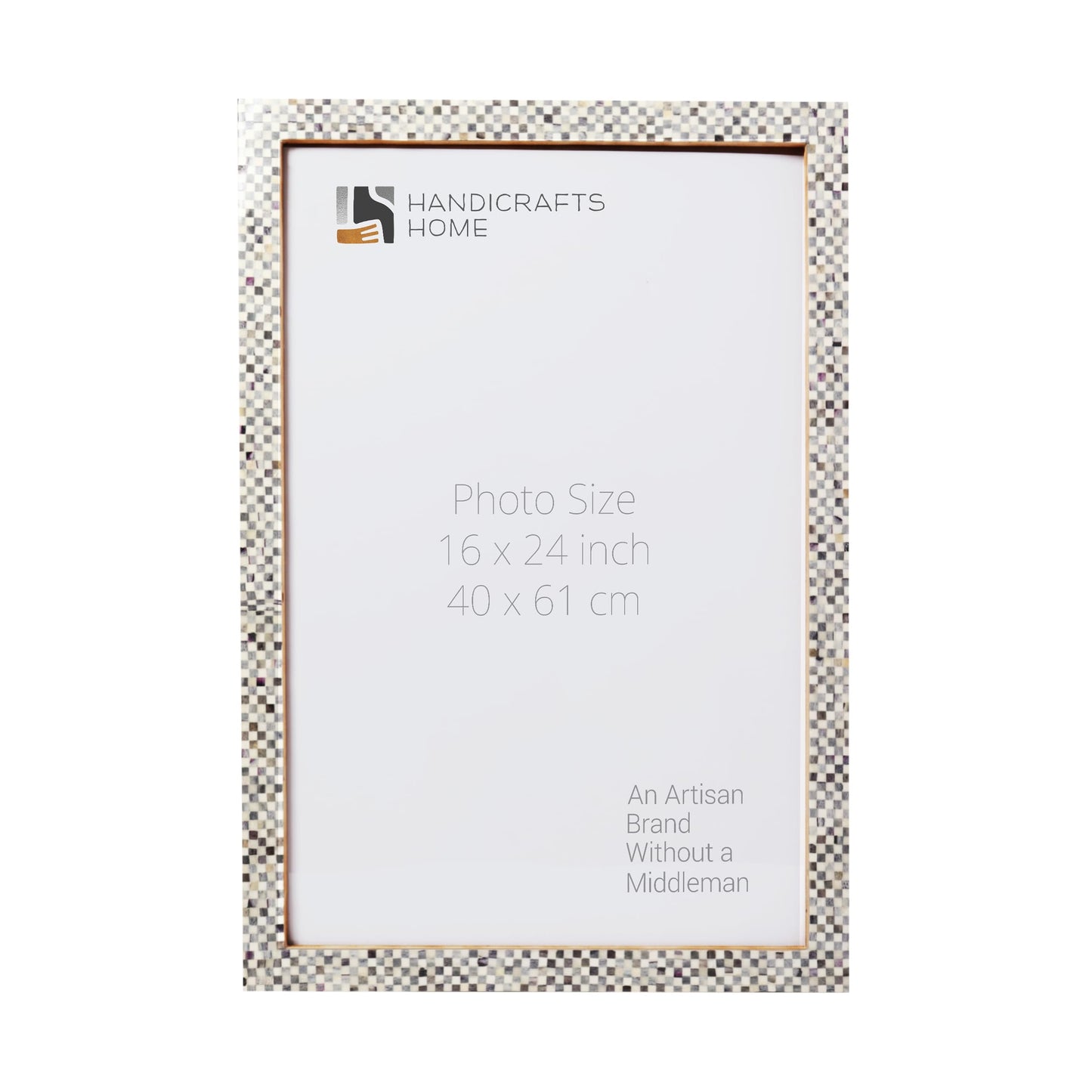 Poster Frames Checkered Collection Bone Inlay, Black & White - 4 Sizes
