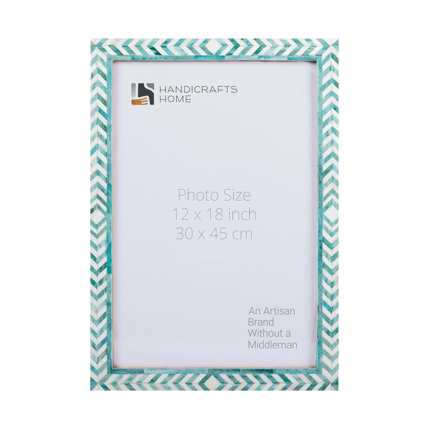 Poster Frame Taj Pattern Collection Bone Inlay, Green, 6 Sizes
