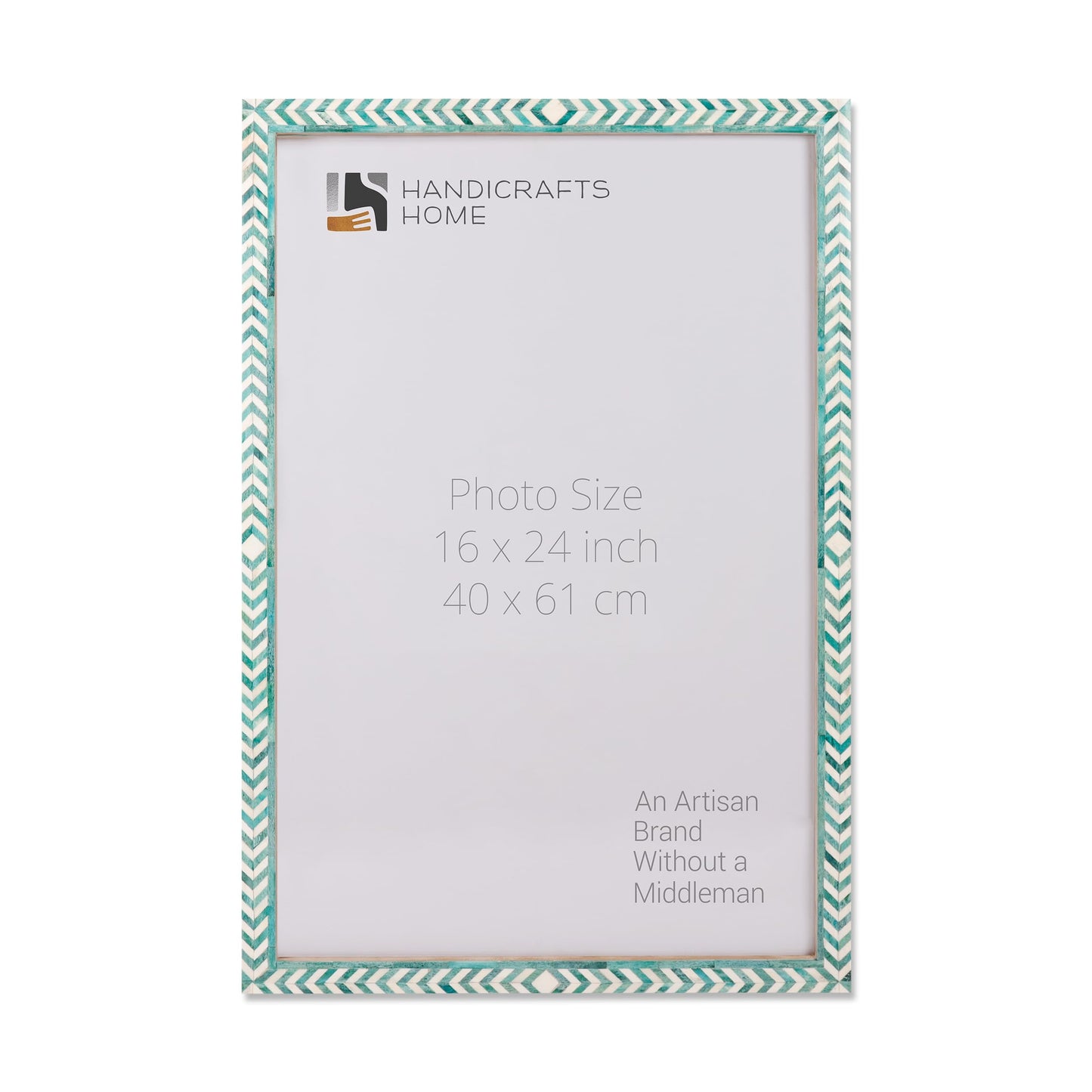 Poster Frame Taj Pattern Collection Bone Inlay, Green, 6 Sizes