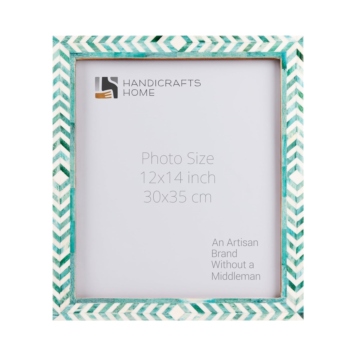 Poster Frame Taj Pattern Collection Bone Inlay, Green, 6 Sizes