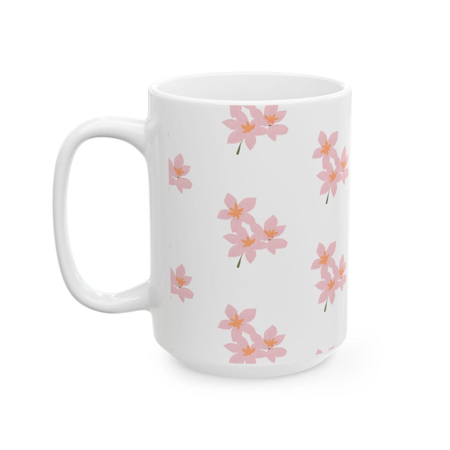 Pink Blossom Ceramic Mug, (11oz, 15oz)