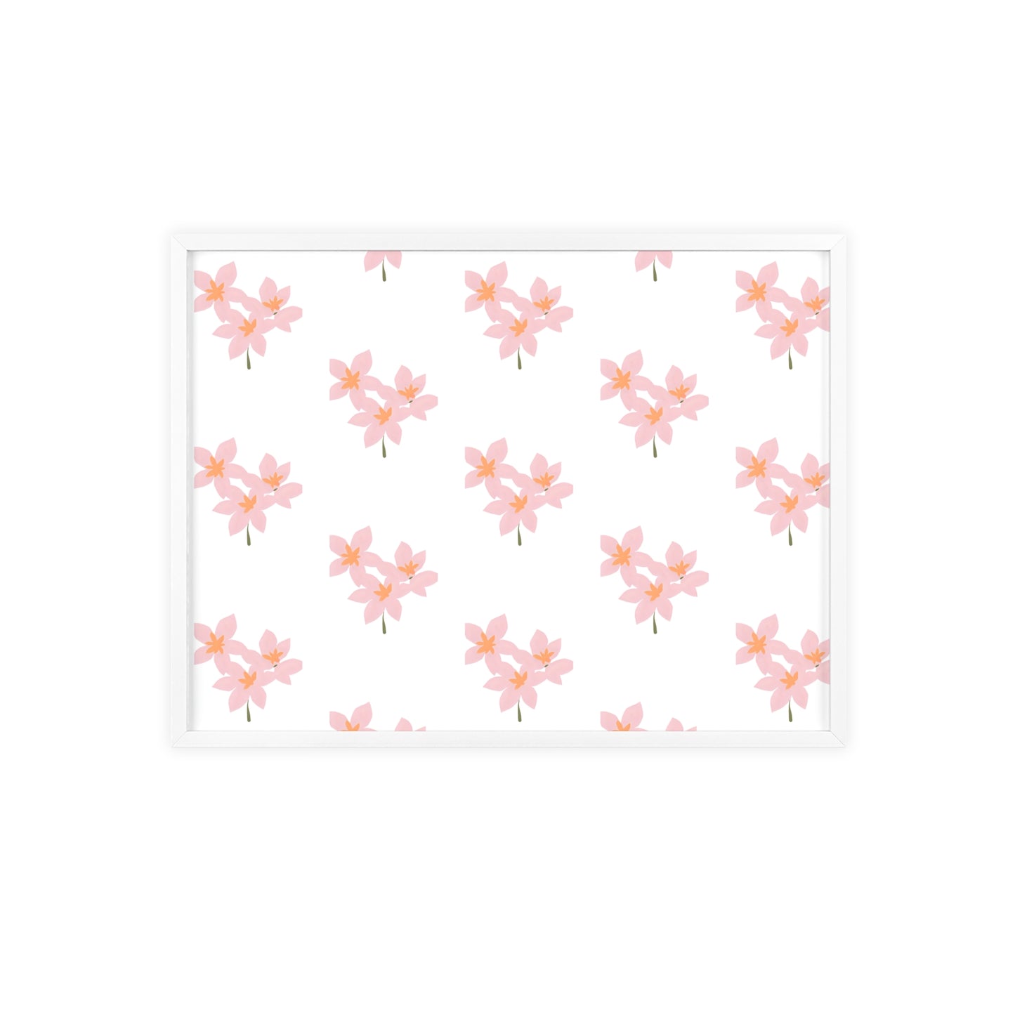 Floral Pink Blossom Poster (Framed) — Wooden Frame Wall Art