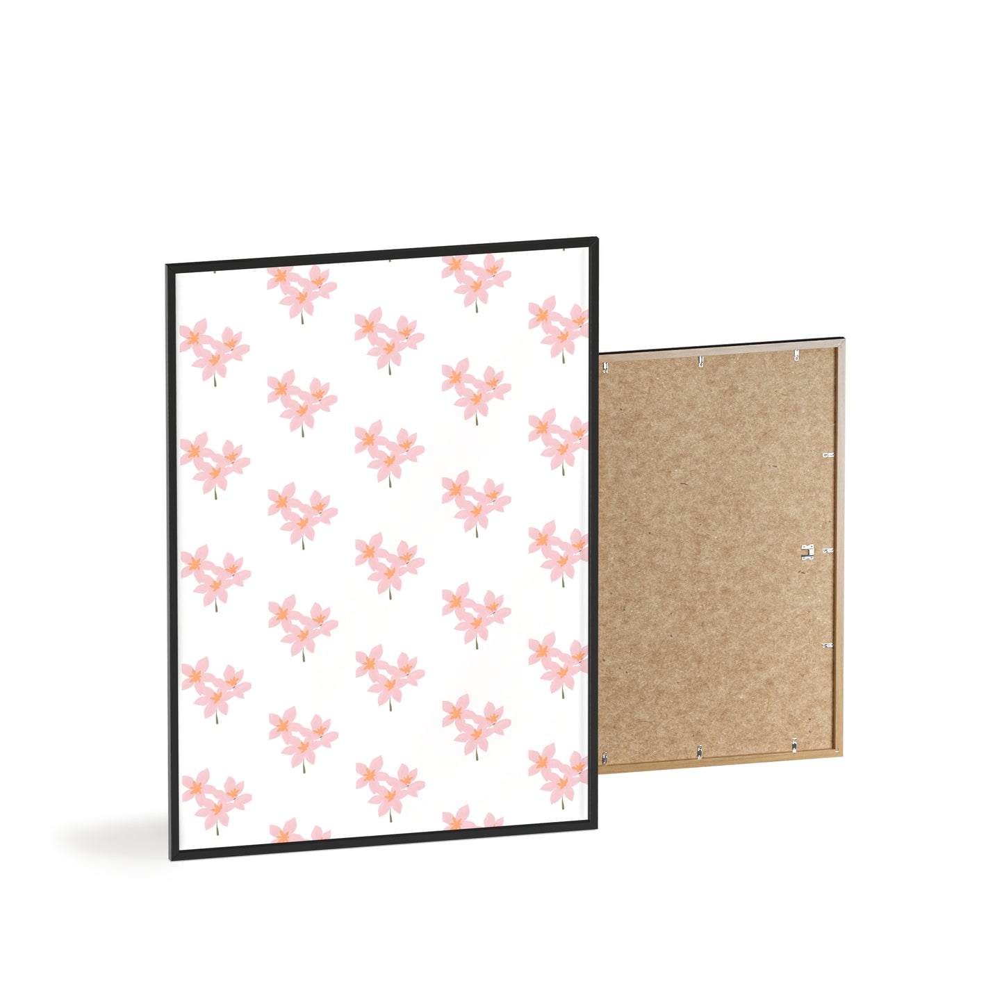 Floral Pink Blossom Poster (Framed) — Wooden Frame Wall Art