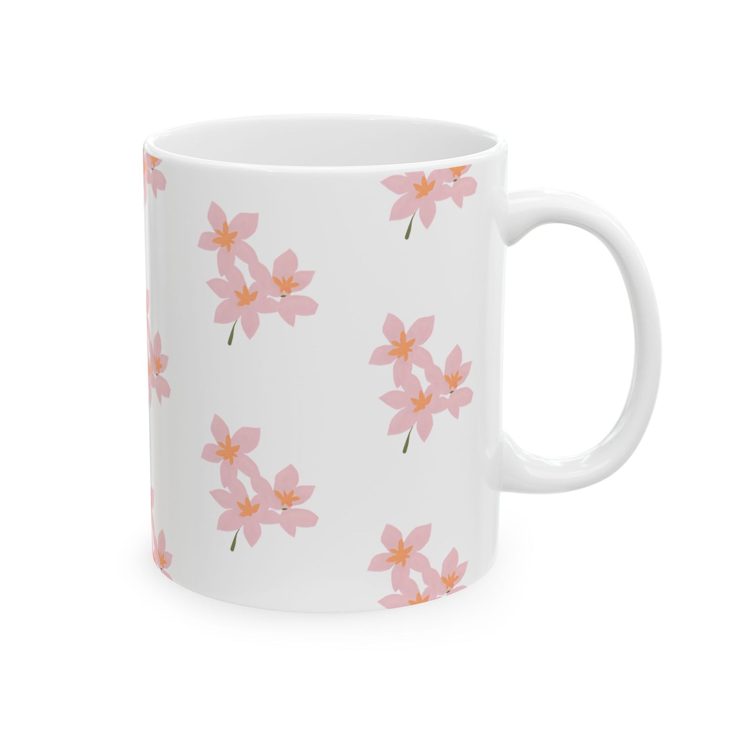 Pink Blossom Ceramic Mug, (11oz, 15oz)