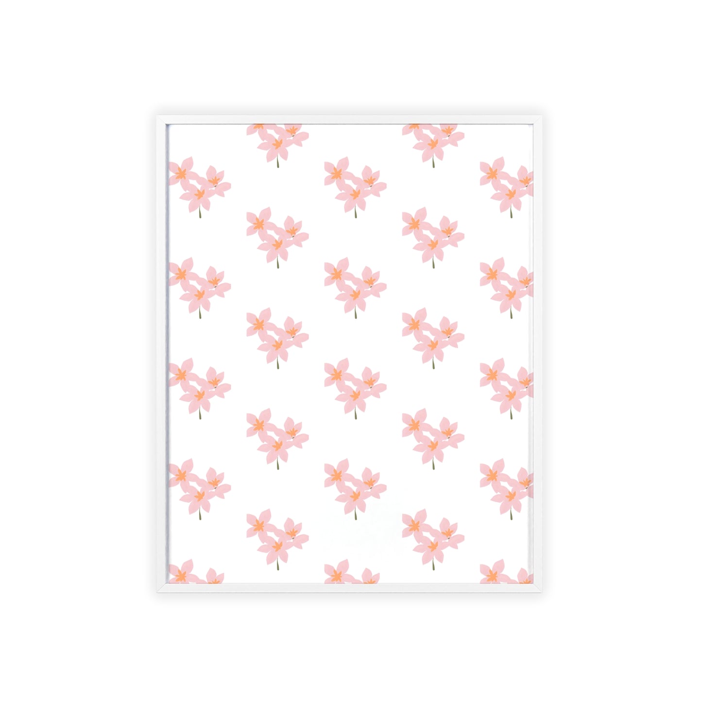 Floral Pink Blossom Poster (Framed) — Wooden Frame Wall Art