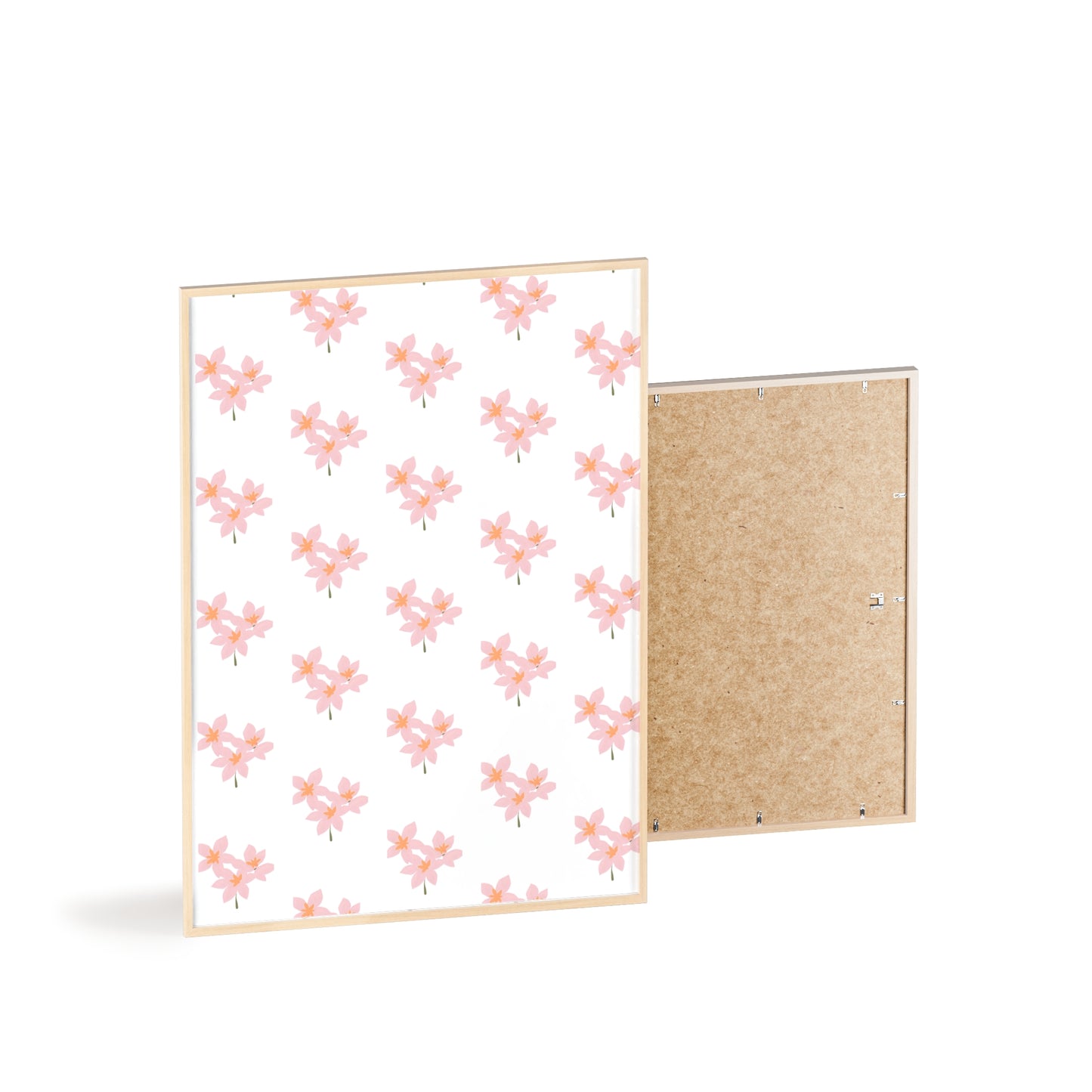 Floral Pink Blossom Poster (Framed) — Wooden Frame Wall Art