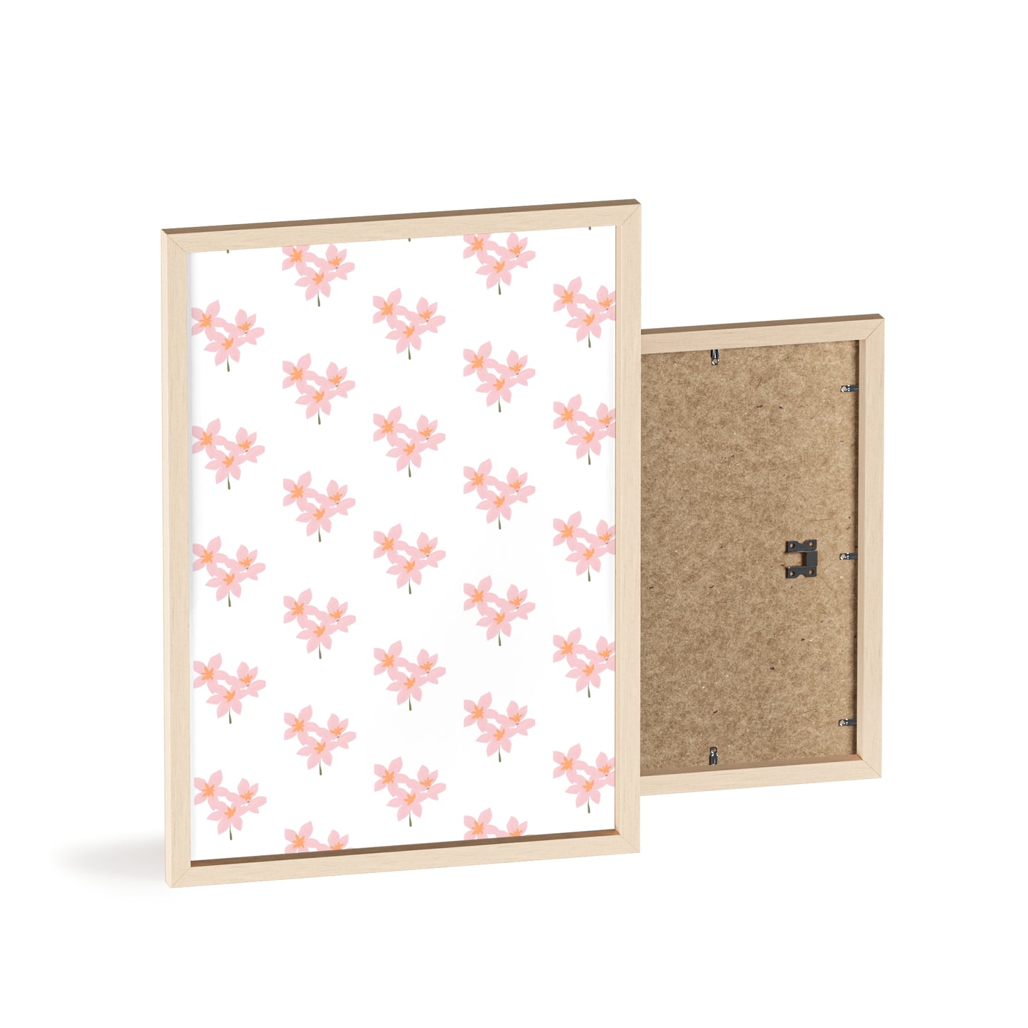 Floral Pink Blossom Poster (Framed) — Wooden Frame Wall Art