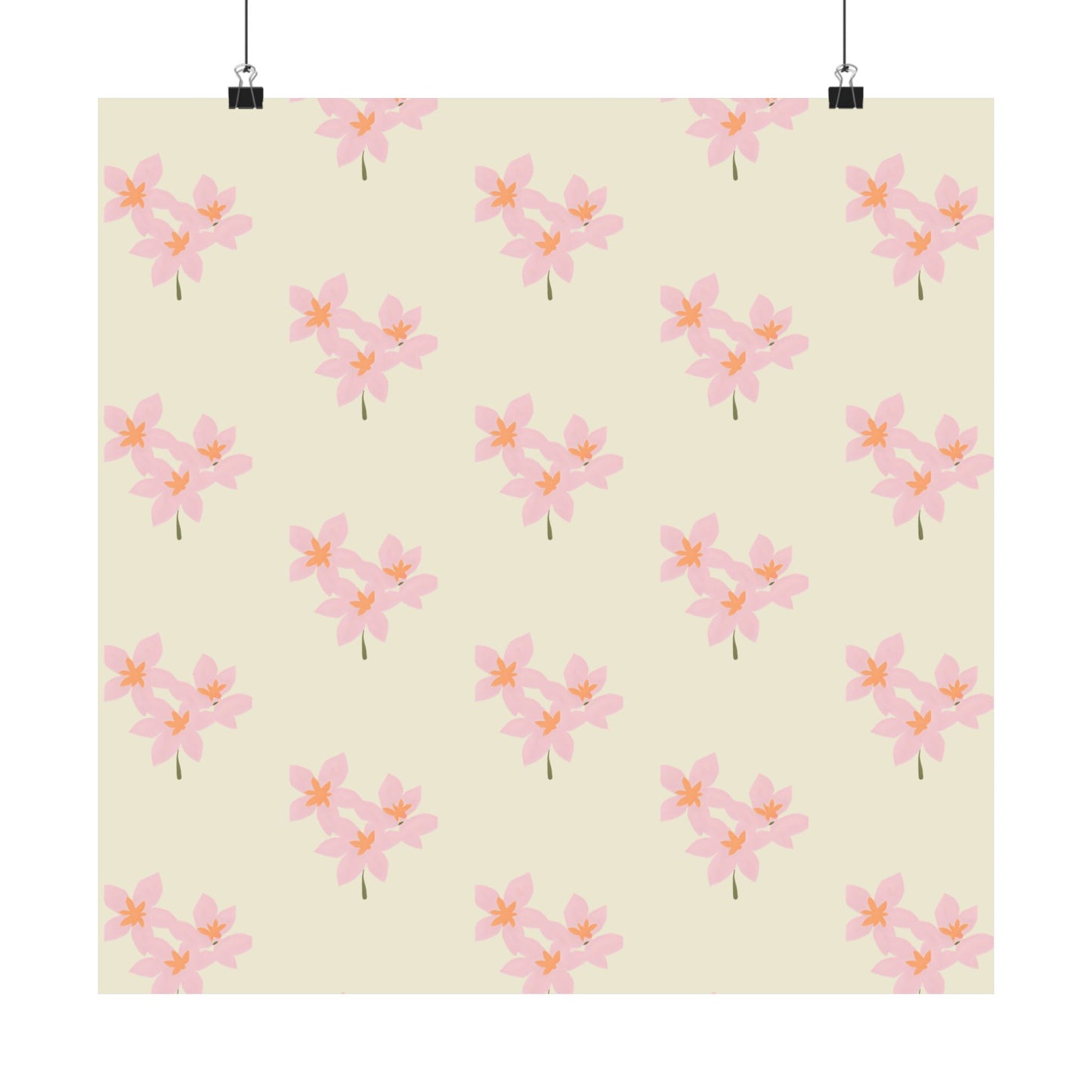 Floral Pink Blossom Matte Poster — Minimal Botanical Wall Art