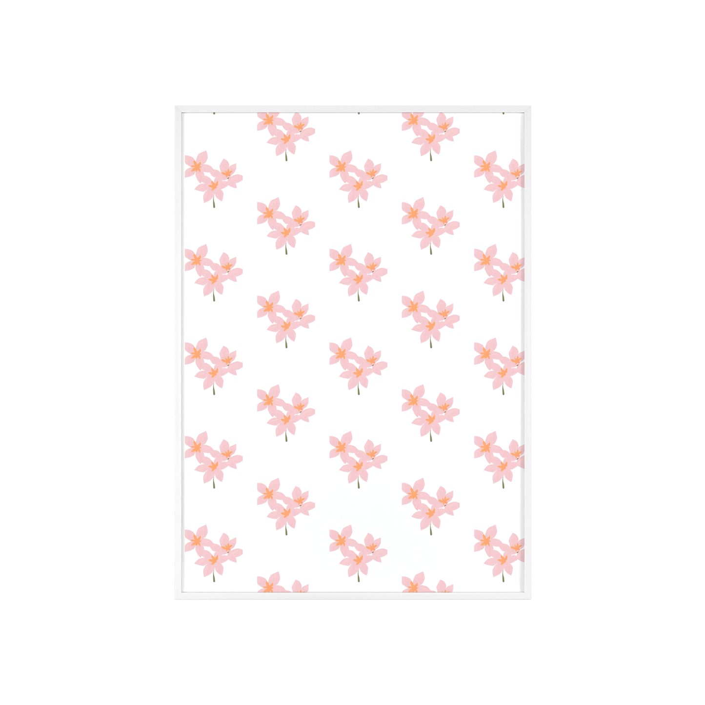Floral Pink Blossom Poster (Framed) — Wooden Frame Wall Art