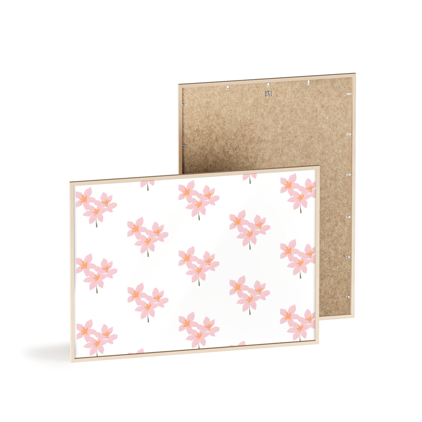 Floral Pink Blossom Poster (Framed) — Wooden Frame Wall Art