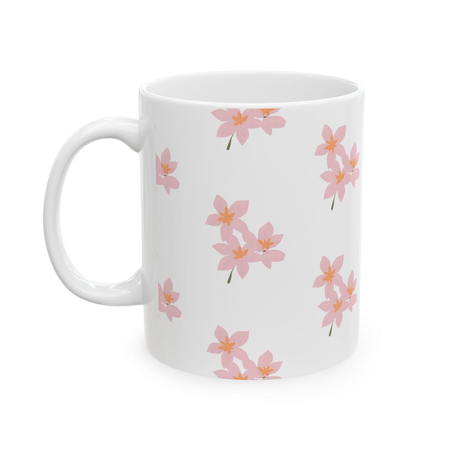 Pink Blossom Ceramic Mug, (11oz, 15oz)