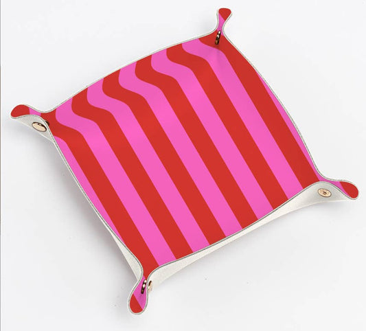 Trinket Tray Catchall in Red & Pink