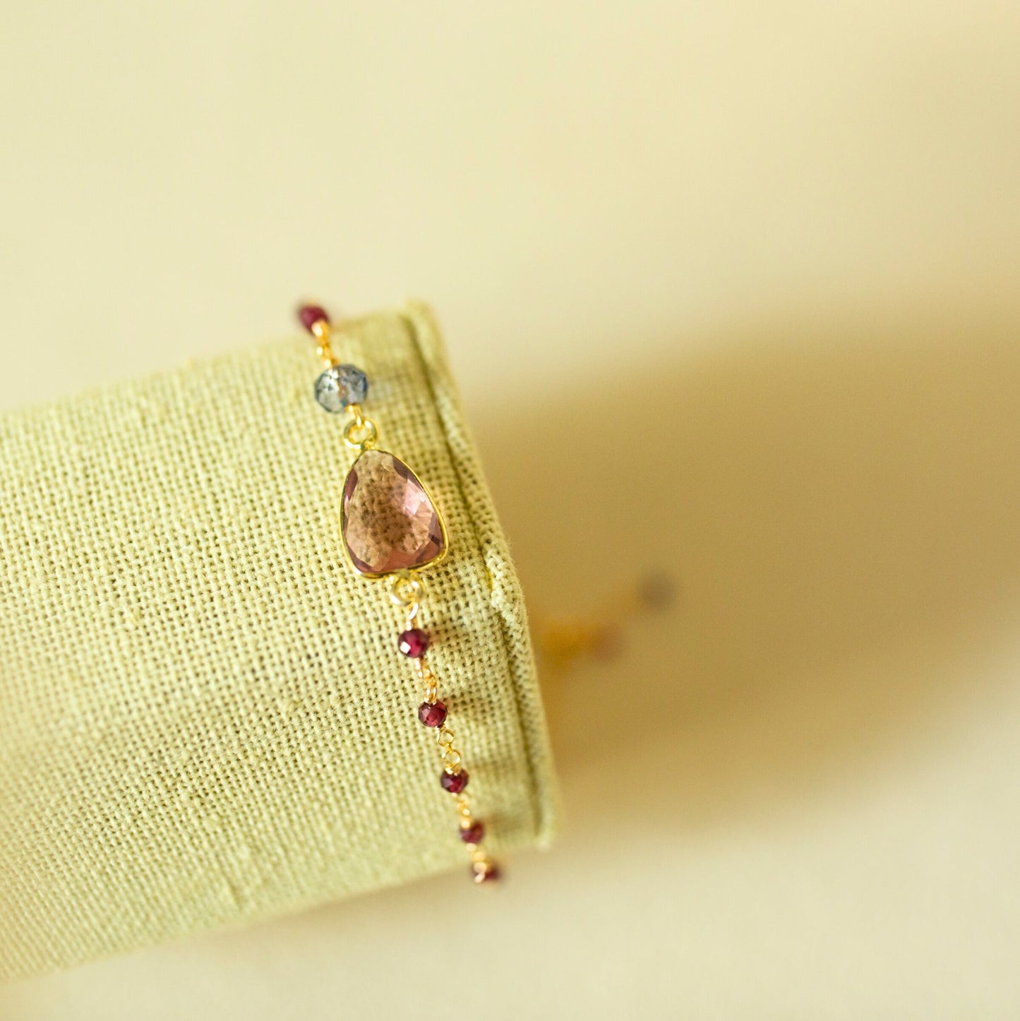 Green Amethyst Adjustable Gemstone Bracelet