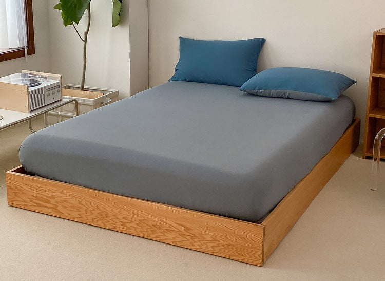 Duo Earth Tone Jersey Knit Bedding Set / White Beige