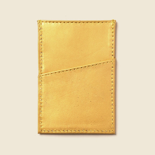 Minimalist Wallet With RFID Protection - Metallic Yellow