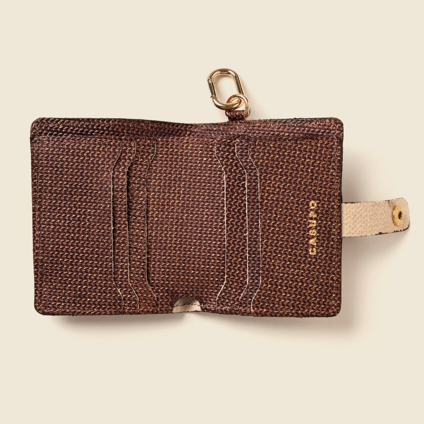 Wallet with Snap and Key Ring - Bronze Glow