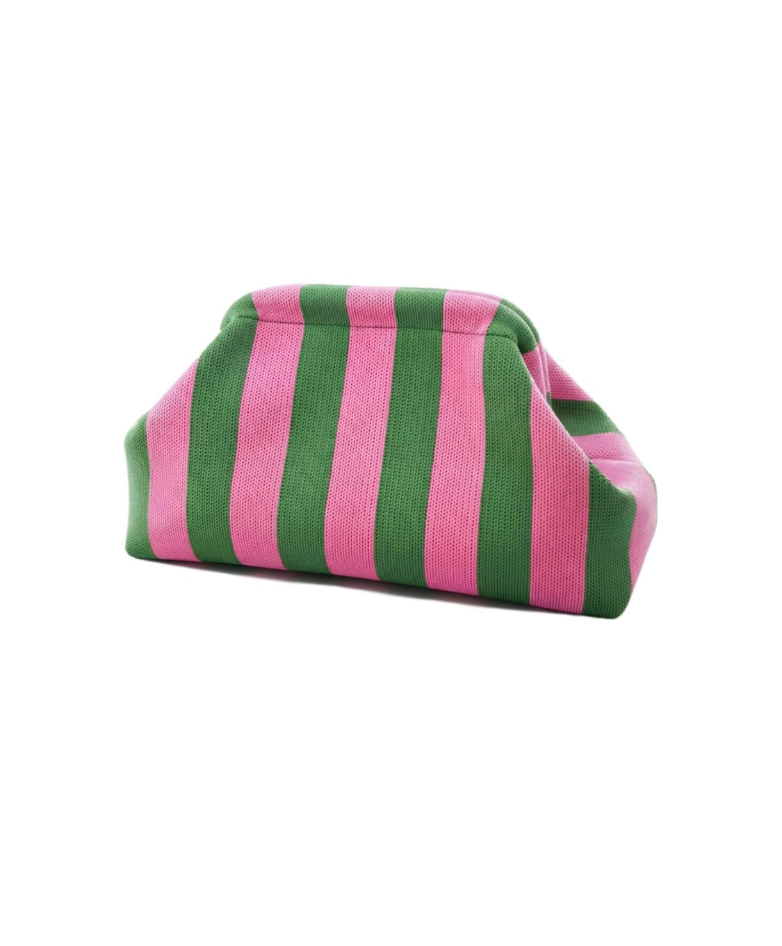 Cabana Clutch in Pink & Green Mini Stripe