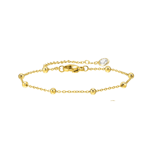 Beaded Link Bracelet with Adjustable Chain