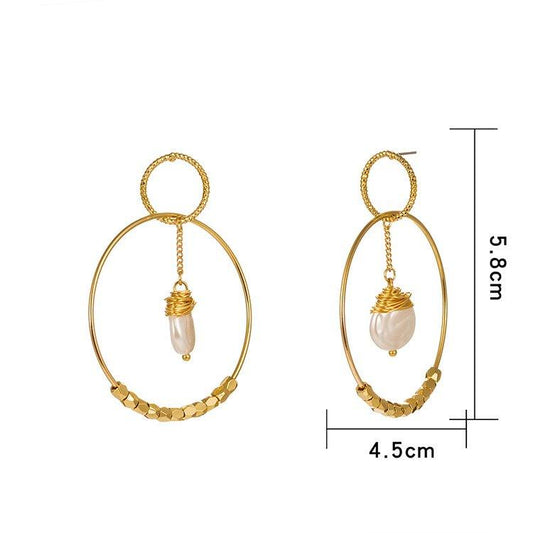 Pearl Double Hoop Earrings