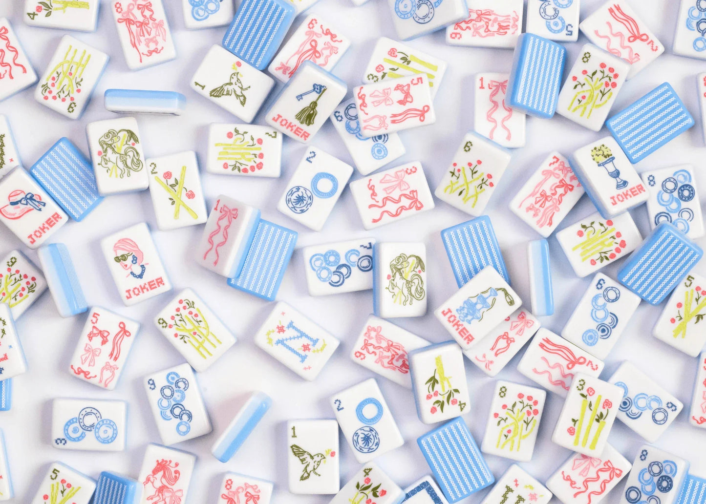 Blue Darling Mahjong Tiles