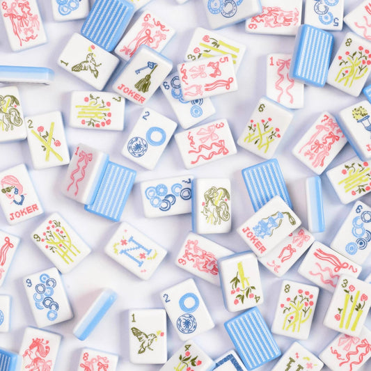 Blue Darling Mahjong Tiles