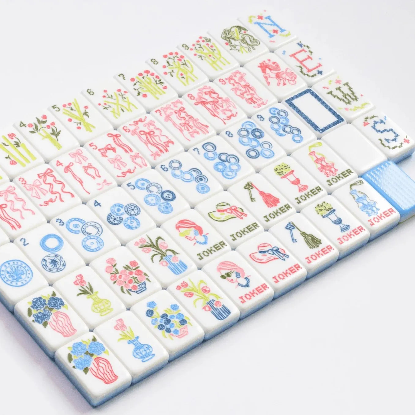 Blue Darling Mahjong Tiles
