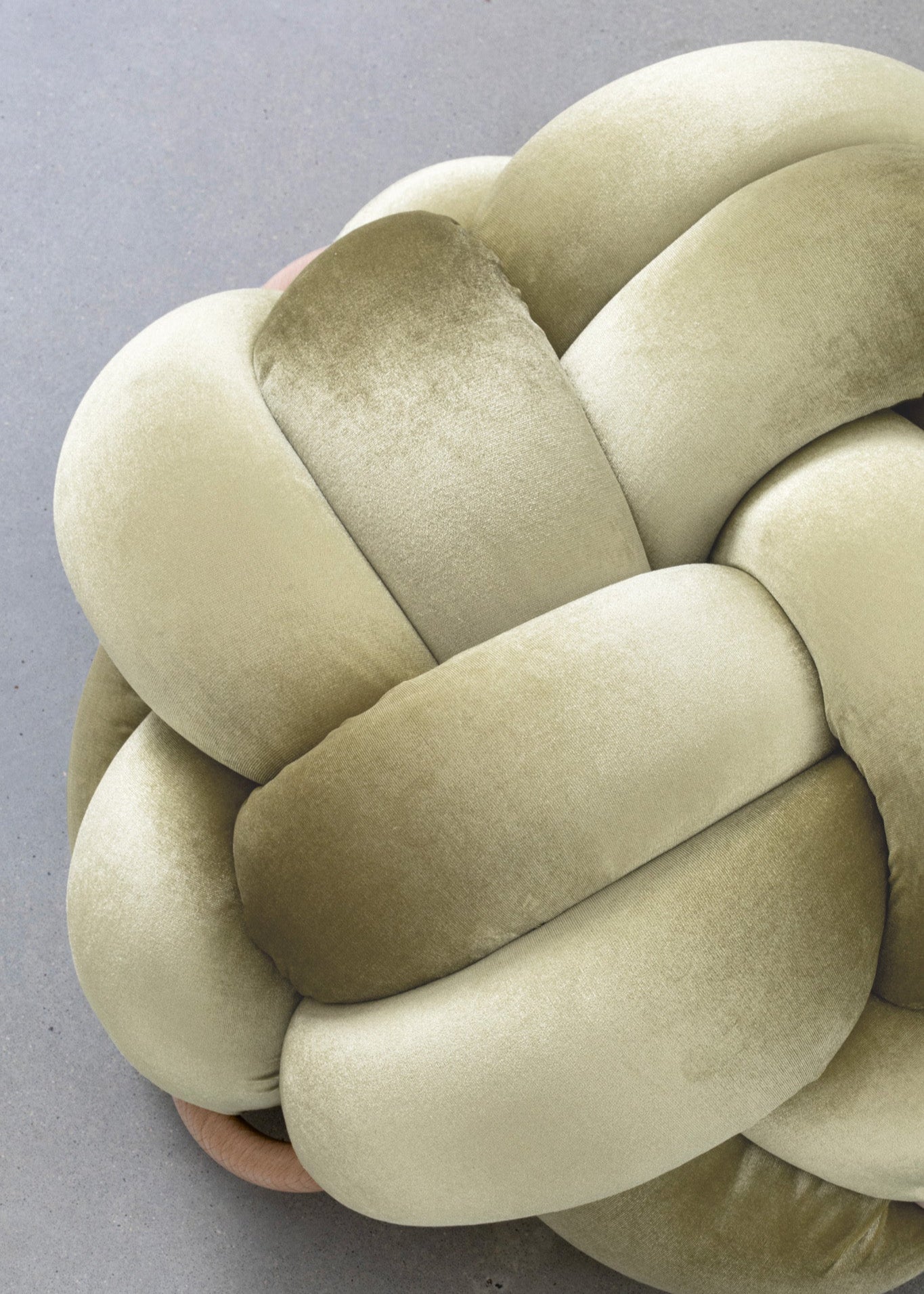 (M) Ivory Knot Ottoman
