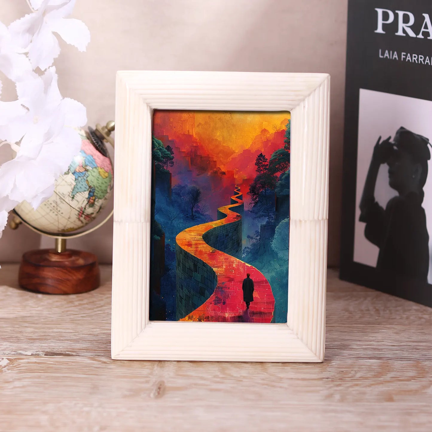 Picture Frame Hand-Carved Collection Bone Inlay White – 3 Sizes