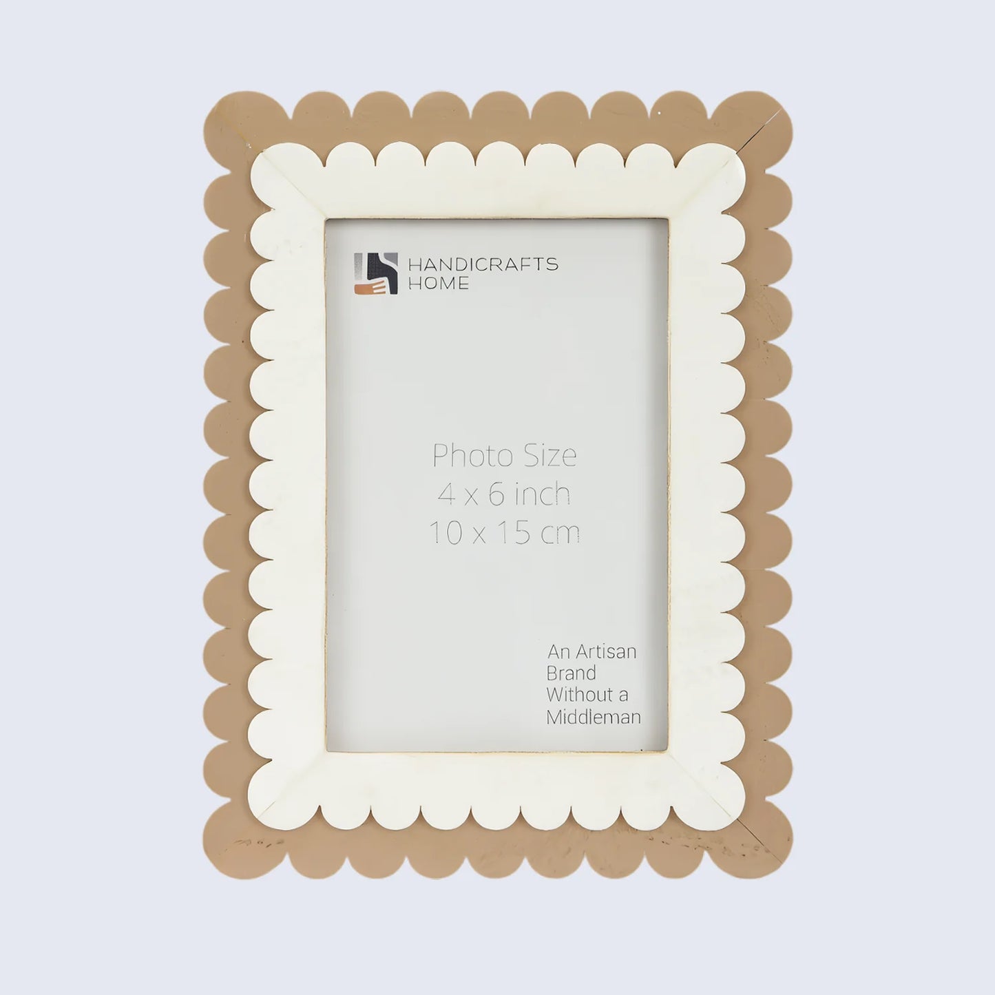 Picture Frame Petal Scallop Collection Bone Inlay White & Brown – 4x6 & 5x7"
