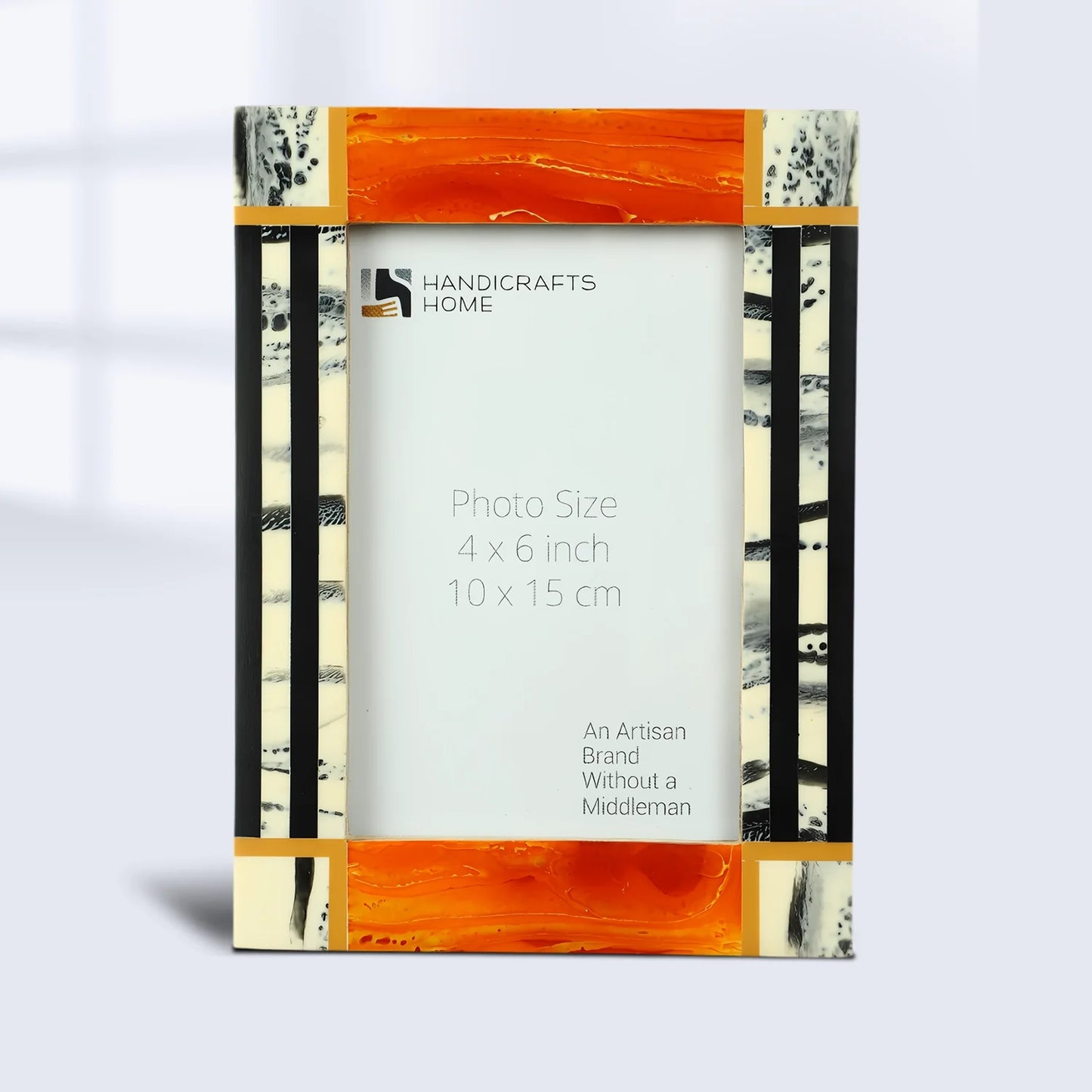 Picture Frame Abstract Ink Collection Resin Inlay Orange – 4x6 & 5x7"