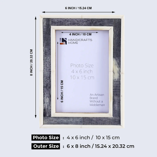 Picture Frames Sea Siren Raidne Collection Bone Inlay Grey White 4x6 5x7"