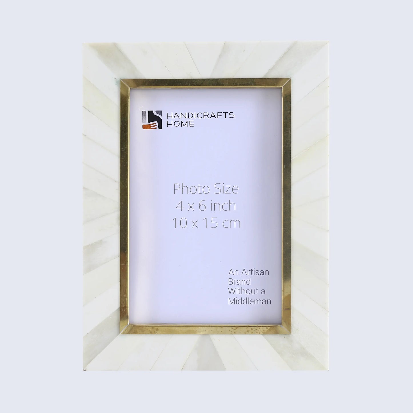 Picture Frames West Coast Monica Collection Bone Inlay Brass Brown White 4x6 5x7"