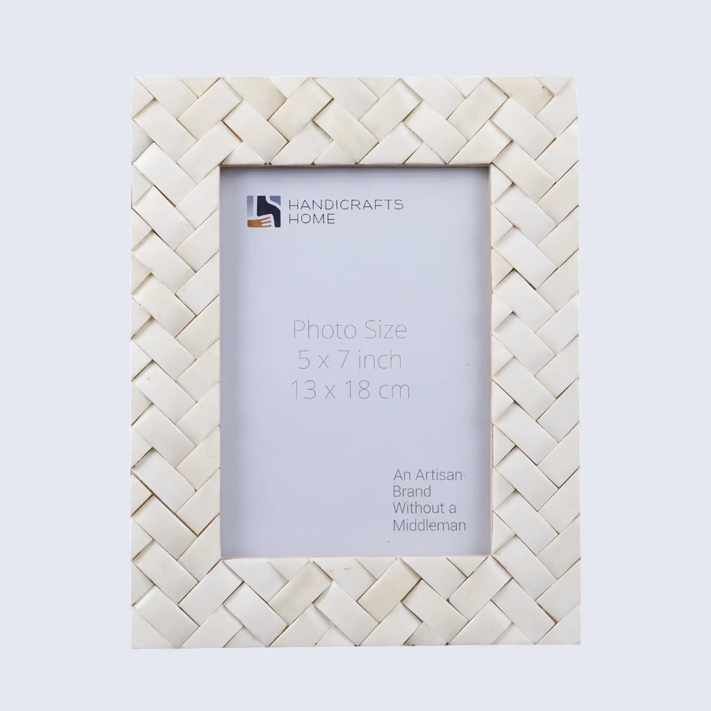 Picture Frame Braided Pattern Collection Bone Inlay White – 4x6 & 5x7"